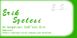 erik szelesi business card